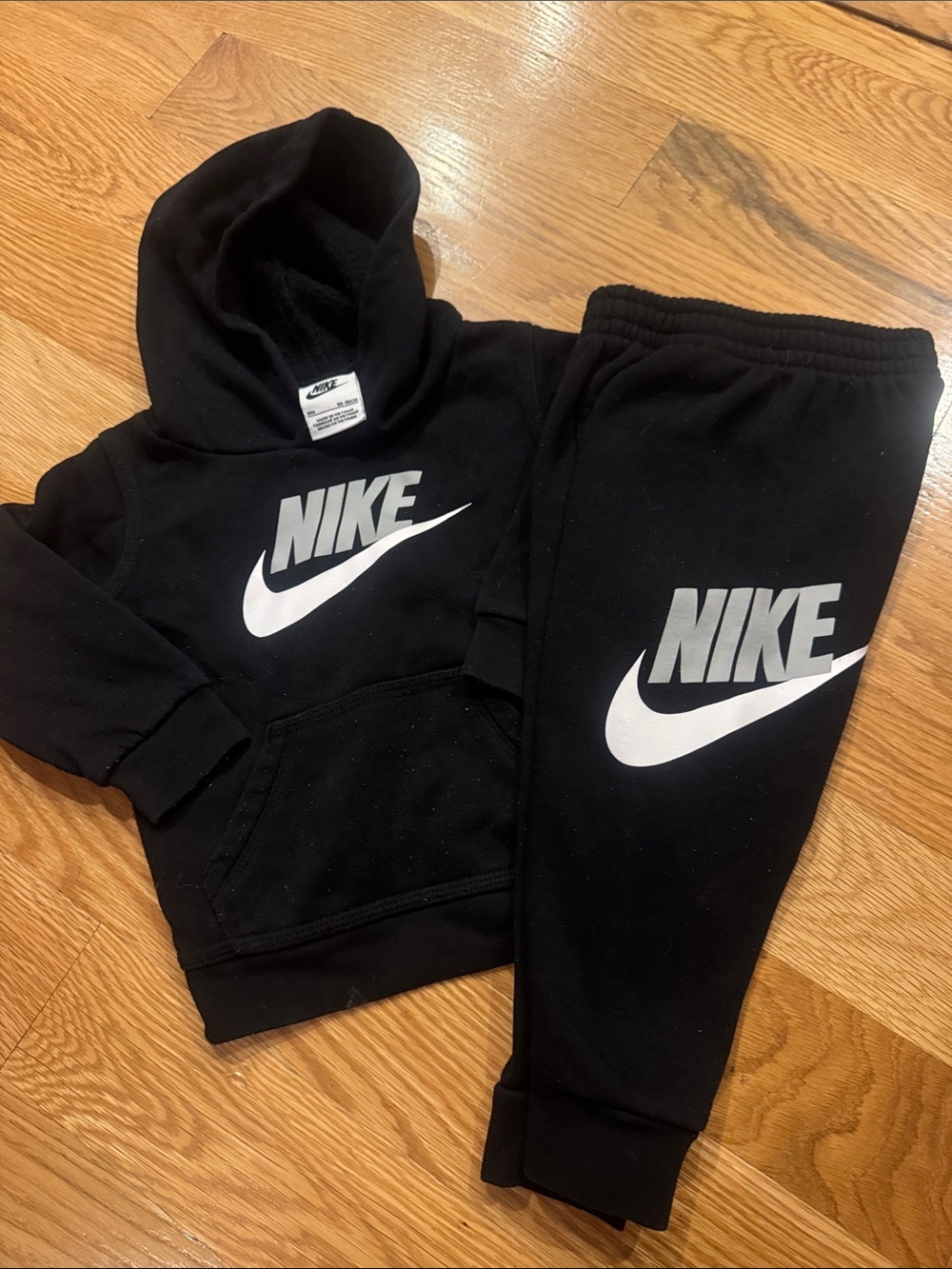 Nike Black Hoodie and Joggers Set with White Logo